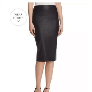 Theory lamb leather pencil skirt 00 NEW